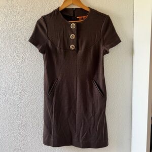 Tory Burch Wool Blend Dress Women's
Size SMALL Brown Office Career Business Gold